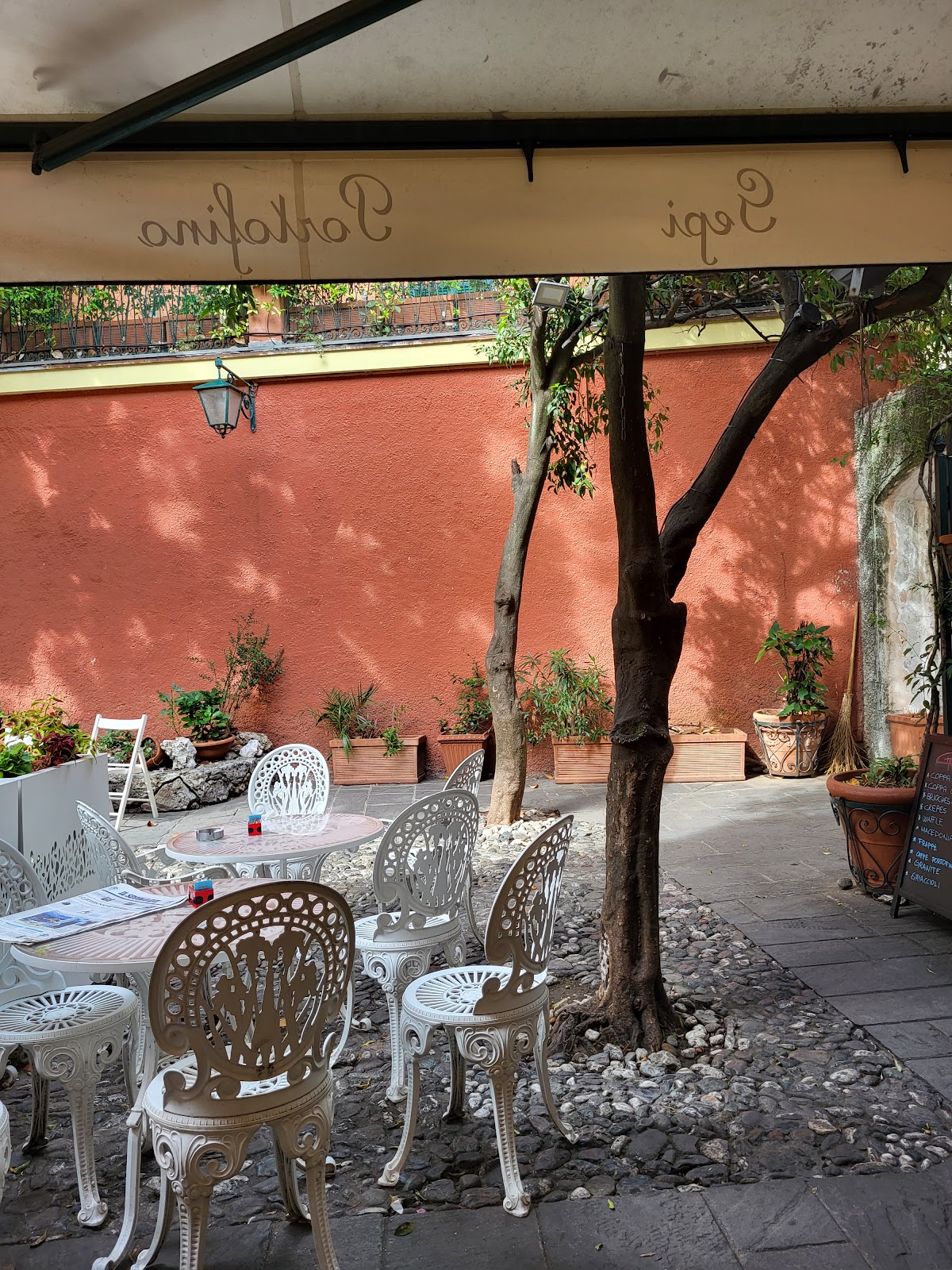 Il banco e la vetrina dei gusti.