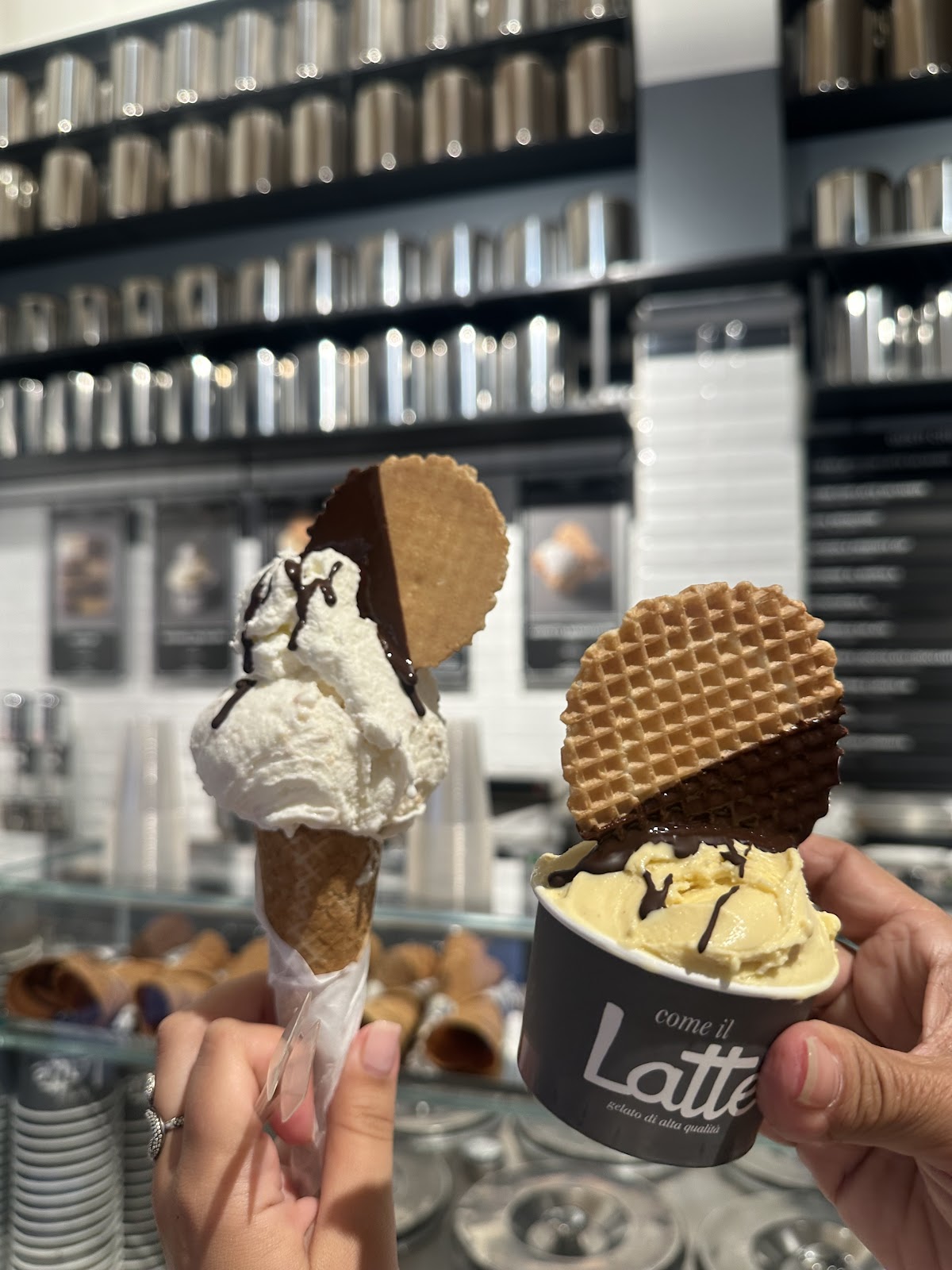 Il gelato servito.