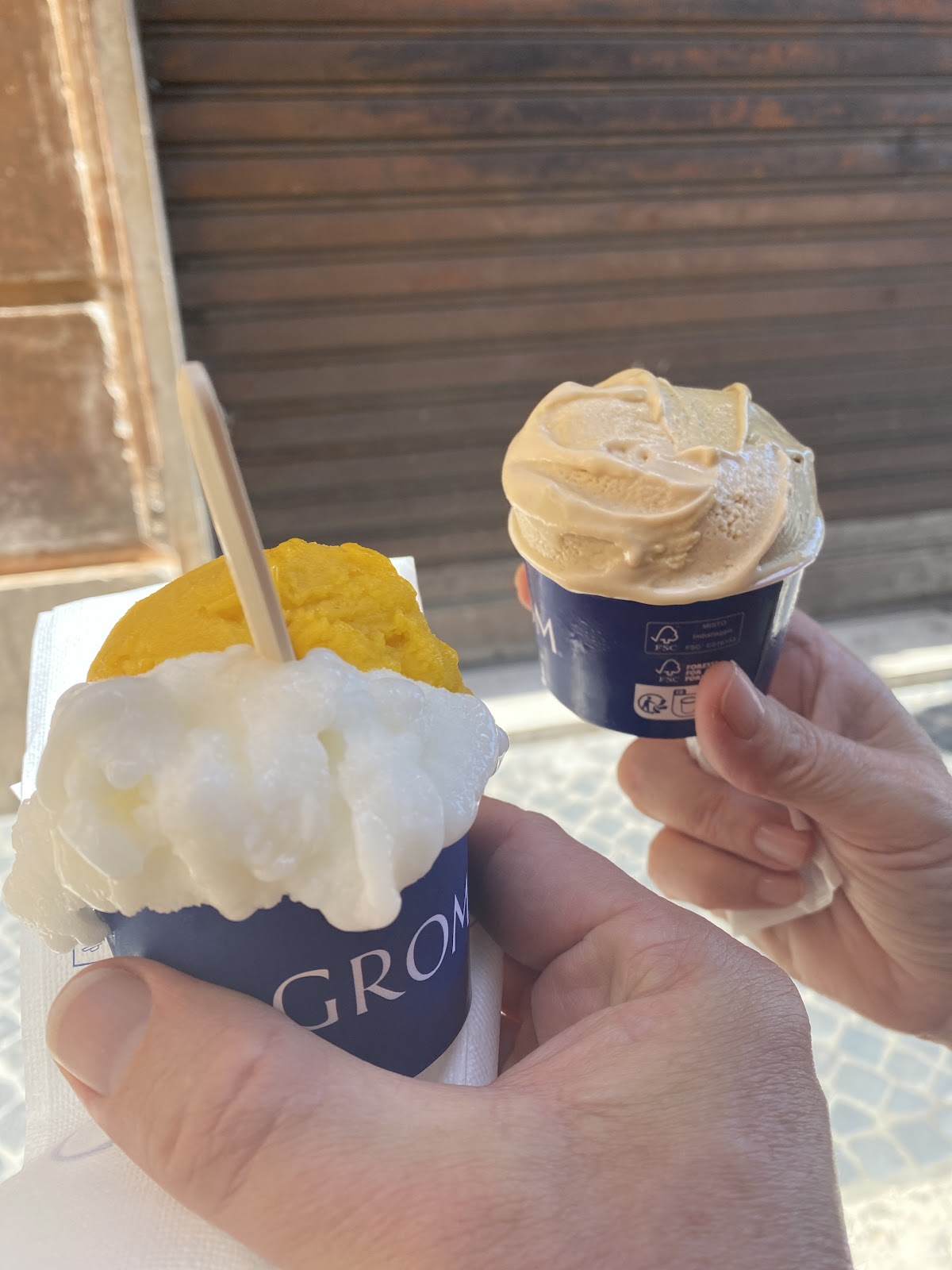 Il gelato servito.