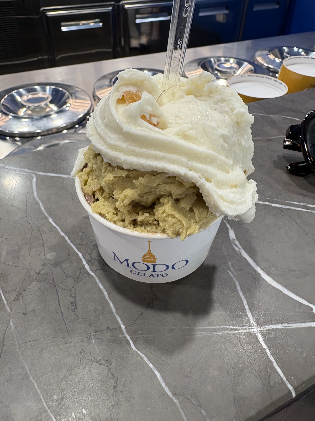Il gelato servito.
