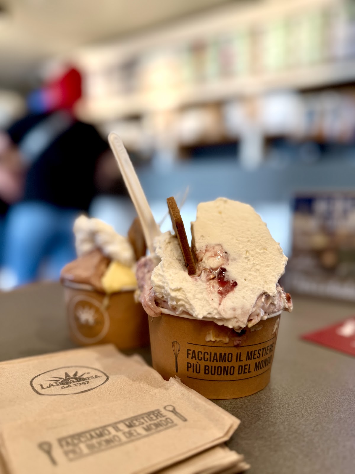 Il gelato servito.