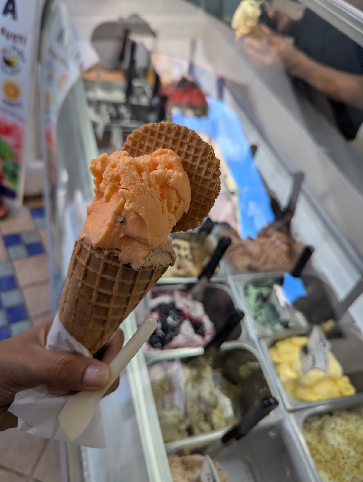 Il gelato servito.
