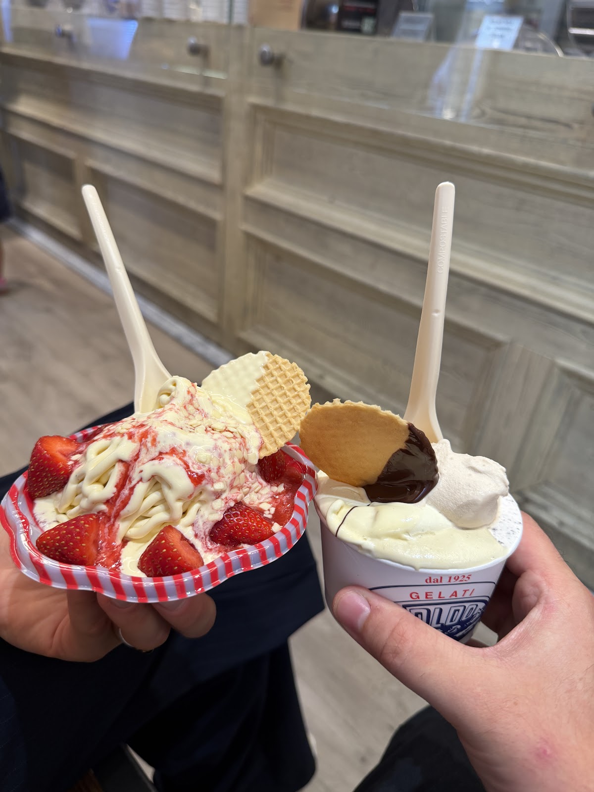 Il gelato servito.