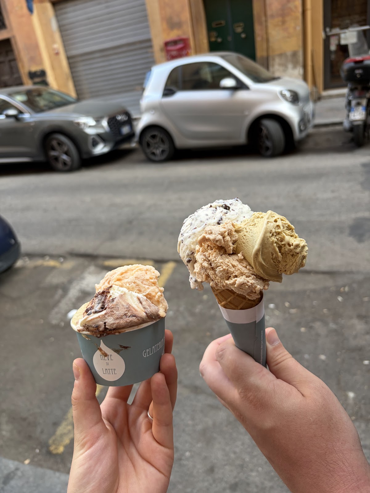 Il gelato servito.