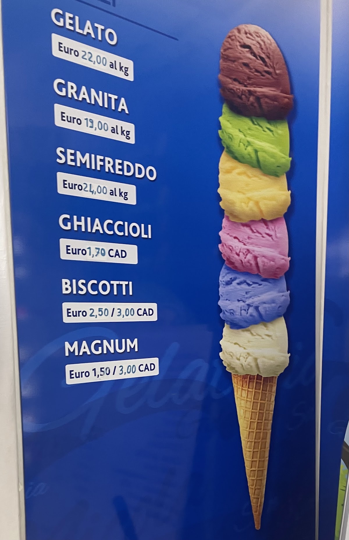 Un dettaglio del banco.